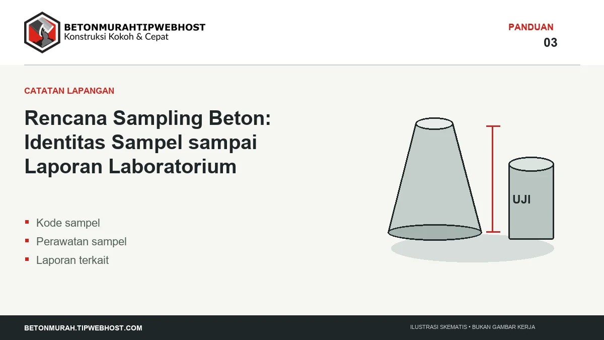 Ilustrasi Rencana Sampling Beton: Identitas Sampel sampai Laporan Laboratorium berlogo Beton Murah Tipwebhost