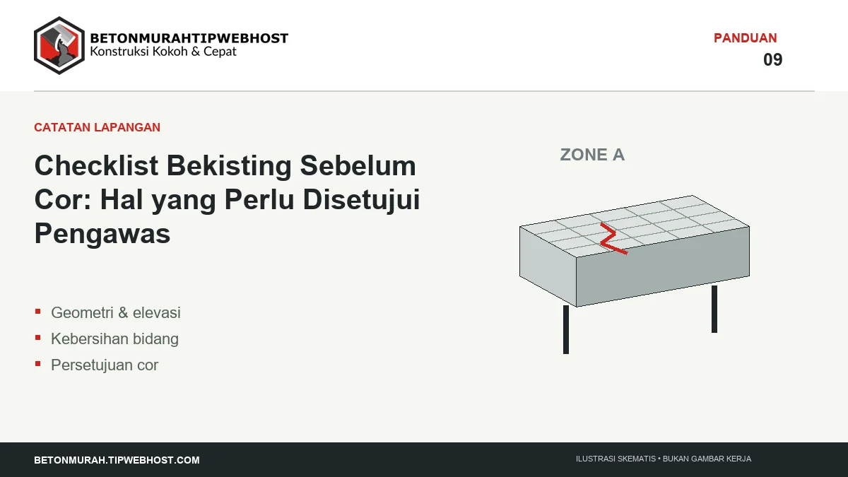 Ilustrasi Checklist Bekisting Sebelum Cor: Hal yang Perlu Disetujui Pengawas berlogo Beton Murah Tipwebhost